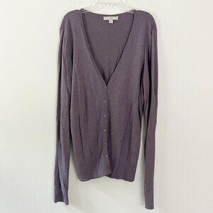 caslon // purple long sleeve cardigan M